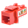 Módulo Jack Keystone Cat5e con Terminación 110 (Punchdown) para Faceplate - Color Rojo
