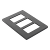 Placa de pared Claro de 3 espacios sin tornillos visibles, acabado negro brillante, para atenuadores, apagadores y controles Pico de Lutron