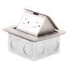 Mini Caja de Piso Rectangular en Acero Inoxidable con 2 Contactos Eléctricos (11000-21201)
