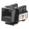 Módulo Jack Keystone Cat5e con Terminación 110 (Punchdown) para Faceplate - Color Negro
