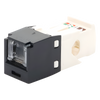 Conector Jack RJ45 Estilo TG con Ventana, Mini-Com, Categoría 6, de 8 Posiciones y 8 Cables, Color Negro