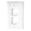 Placa de Pared de 2 Puertos, Keystone, con Espacio para Etiqueta, Color Blanco