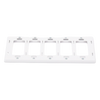 Placa de pared Claro de 5 espacios sin tornillos visibles, color blanco brillante, para atenuadores, apagadores y controles Pico Lutron
