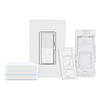 Kit de inicio Caseta Wireless con hub, atenuador de pared Diva de 150 W LED o 600 W incandescente sin neutro, control Pico, tapa y adaptador de pared, compatible con Apple HomeKit