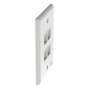 Placa de Pared Vertical, Salida Para 4 Puertos Keystone, Color Blanco