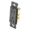 Tomacorriente dúplex de 15 A y 125 V, color negro brillante, familia Claro, apertura estilo Designer para placas de pared Lutron sin tornillos (placa se vende por separado)
