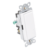 Apagador de pared Claro de 3 vías tipo paleta, 15 A, 120/277 V, para cargas generales de iluminación y motores, color blanco brillante