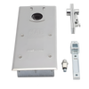 Bisagra de piso, / Cierrapuertas DC450 / Para Puertas de Doble Acción hasta 120 kg / Ángulo de Apertura 130° / Ajuste de Velocidad de Cierre y Latch