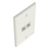 Placa de Pared Vertical, Salida Para 2 Puertos Keystone, Color Blanco Mate