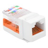 Conector Jack Estilo Leadframe, Tipo Keystone, Categoría 5e, de 8 Posiciones y 8 Cables, Color Blanco