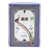 Botón Multipropósito, Color Azul, De Superficie, Con Tapa De Policarbonato, Con Bocina Pre Alarma, Solo Interior, Llave Para Restablecer, Texto De Emergencia, Español
