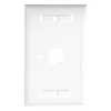 Placa de Pared de 1 Puerto, Keystone, con Espacio para Etiqueta, Color Blanco
