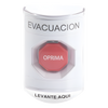 Botón de Evacuación, Texto en Español, Tapa Protectora de Policarbonato Súper Resistente, Restablecimiento con Llave