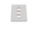 Placa de Pared de 3 Puertos, Keystone, Color Blanco