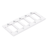 Placa de pared Claro de 5 espacios sin tornillos visibles, color blanco brillante, para atenuadores, apagadores y controles Pico Lutron