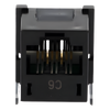 Jack RJ45 categoría 6 de 8 conductores tipo snap-in color negro para el marco de 6 puertos de la línea Claro