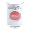 Botón de Emergencia, Texto en Español, Tapa Protectora de Policarbonato Súper Resistente, Restablecimiento con Llave
