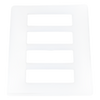Placa de pared Claro de 4 espacios, acabado brillante color blanco, sin tornillos visibles, para atenuadores, apagadores y controles Pico de Lutron