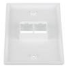 Placa de Pared Vertical, Salida Para 2 Puertos Keystone, Color Blanco