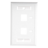 Placa de Pared de 2 Puertos, Keystone, con Espacio para Etiqueta, Color Blanco