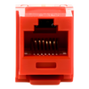 Conector Jack Estilo 110 (de Impacto), Tipo Keystone, Categoría 6, de 8 Posiciones y 8 Cables, Color Rojo
