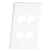 Placa de Pared de 4 Puertos, Keystone, Color Blanco