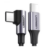 Cable USB-C a USB-C | 1 Metro (3.28 Pies) | Conector con Ángulo Recto de 90° | Carga Rápida de hasta 60W | 480 Mbps | PD3.0 | QC4.0/3.0/2.0 | FPC | AFC | Protección Integrada | Caja de Aluminio | Nylon Trenzado | Color Negro