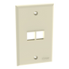 Placa de Pared Vertical, Salida Para 2 Puertos Keystone, Color Marfil
