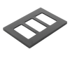 Placa de pared Claro de 3 espacios sin tornillos visibles, acabado negro brillante, para atenuadores, apagadores y controles Pico de Lutron