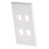 Placa de Pared de 4 Puertos, Keystone, Color Blanco