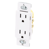 Tomacorriente dúplex Claro de 15 A, 125 V, estilo decorador de perfil delgado, color blanco