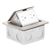 Mini Caja de Piso Rectangular en Acero Inoxidable con 2 Contactos Eléctricos (11000-21201)