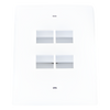 Placa de Pared Vertical, Salida Para 4 Puertos Keystone, Color Blanco