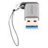 Adaptador USB 3.0 Macho a USB-C 3.1 Tipo C Hembra |Carga y Sincronización de Datos | Admite Corriente de 3A | Transferencia de hasta 5 Gbps | Amplia Compatibilidad | Chip VL160 | Caja de Aluminio | Color Gris