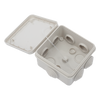 Caja Estanca, Derivación, Conexión de Plástico (89 X 89 X 50 mm) con 7 Glándulas de Goma. Para Instalaciones Comerciales,  Residenciales e Industriales. Cerrado a Presión.