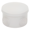 Caja Derivación-Conexión de Plástico Circular con 4 Glándulas de Goma (70 diámetro X 48 alto mm). Para Instalaciones Comerciales,  Residenciales e Industriales. Cerrado a Presión.