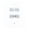 Placa de Pared Vertical, Salida Para 4 Puertos Keystone, Color Blanco