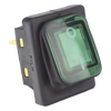 Interruptor tipo Switch con Led Color Verde / IP65 / Diseño Industrial / NO, COM, NC / Terminales tipo F1