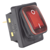 Interruptor tipo Switch con Led Color Rojo / IP65 / Diseño Industrial / NO, COM, NC / Terminales tipo F1